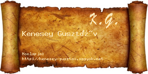 Kenesey Gusztáv névjegykártya