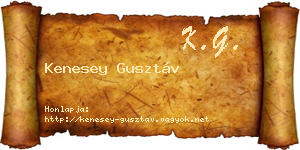 Kenesey Gusztáv névjegykártya